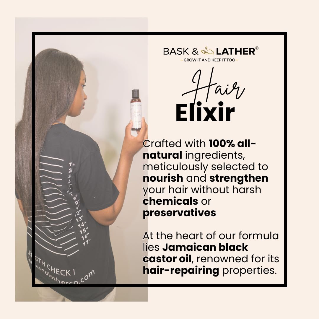 BASK & LATHER Elixir huile-defrizzage cheveux pour un look lisse et sans frisottis