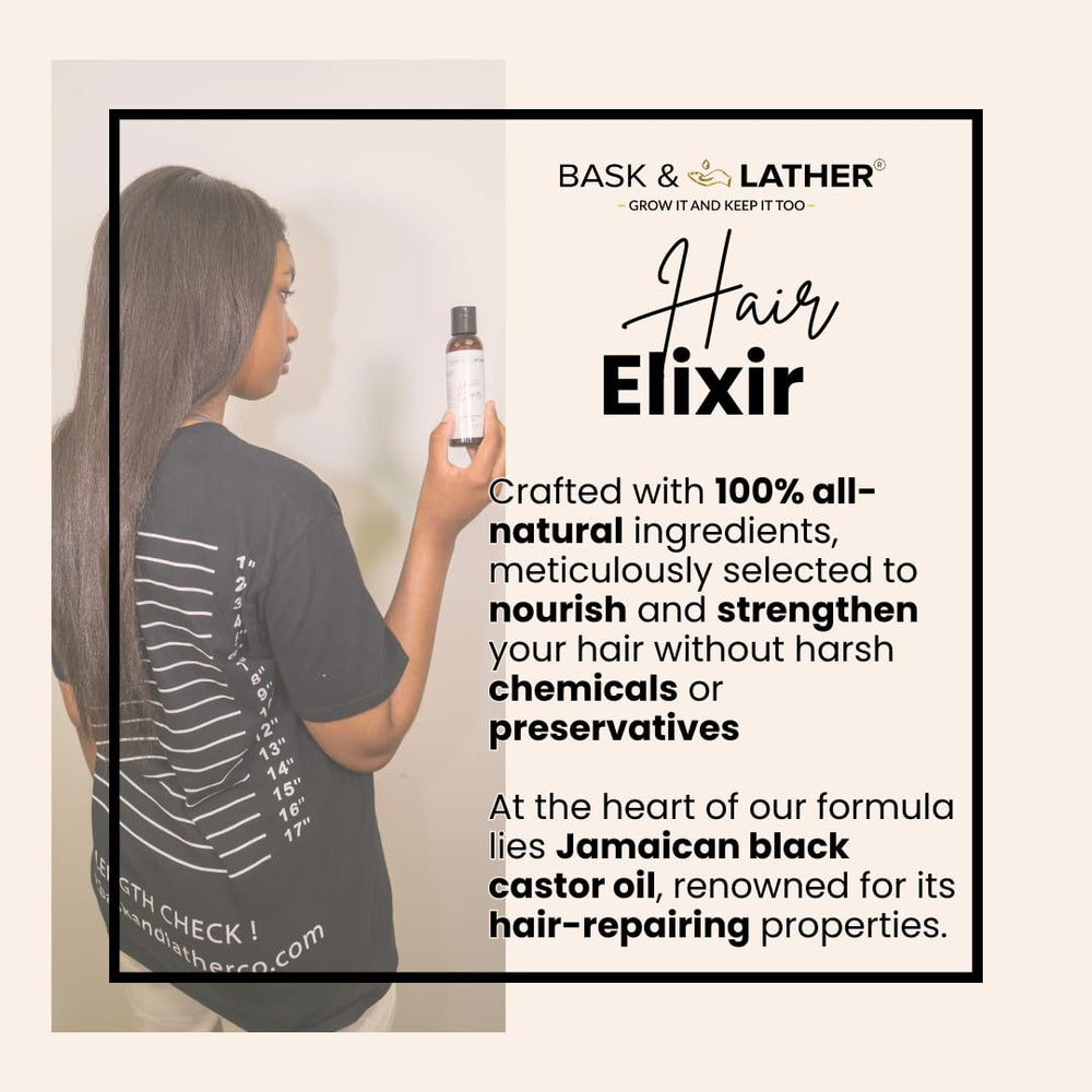 BASK & LATHER Elixir huile-defrizzage cheveux pour un look lisse et sans frisottis