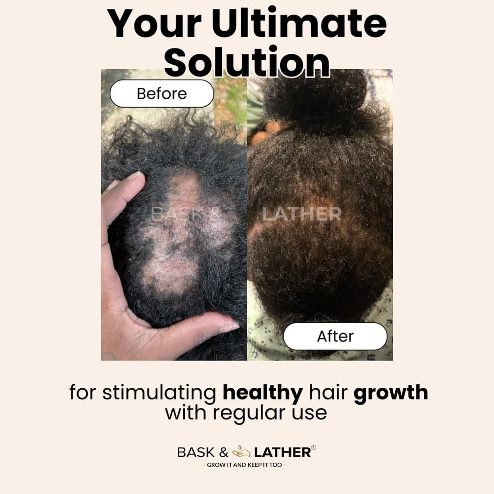 Flacon Bask & Lather et ingrédients naturels visibles, douceur et sensorialité des composants.