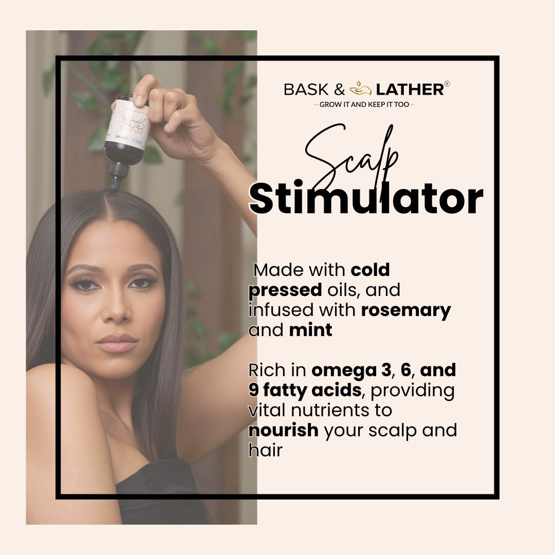Bask & Lather stimulateur cuir chevelu – utilisation avec massage pour fraîcheur