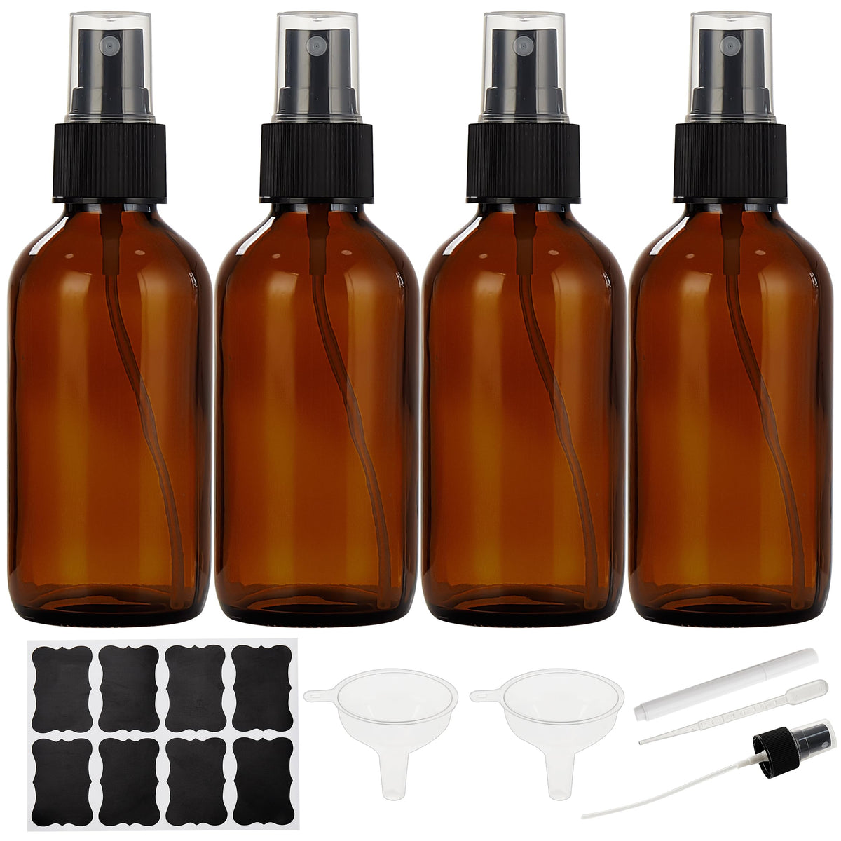 Bastelica bouteilles ambré 4oz avec pompe, idéale pour huiles essentielles et parfums