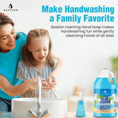 Bastion Blue Breeze – mousse veloutee, lavage rapide et efficace des mains.