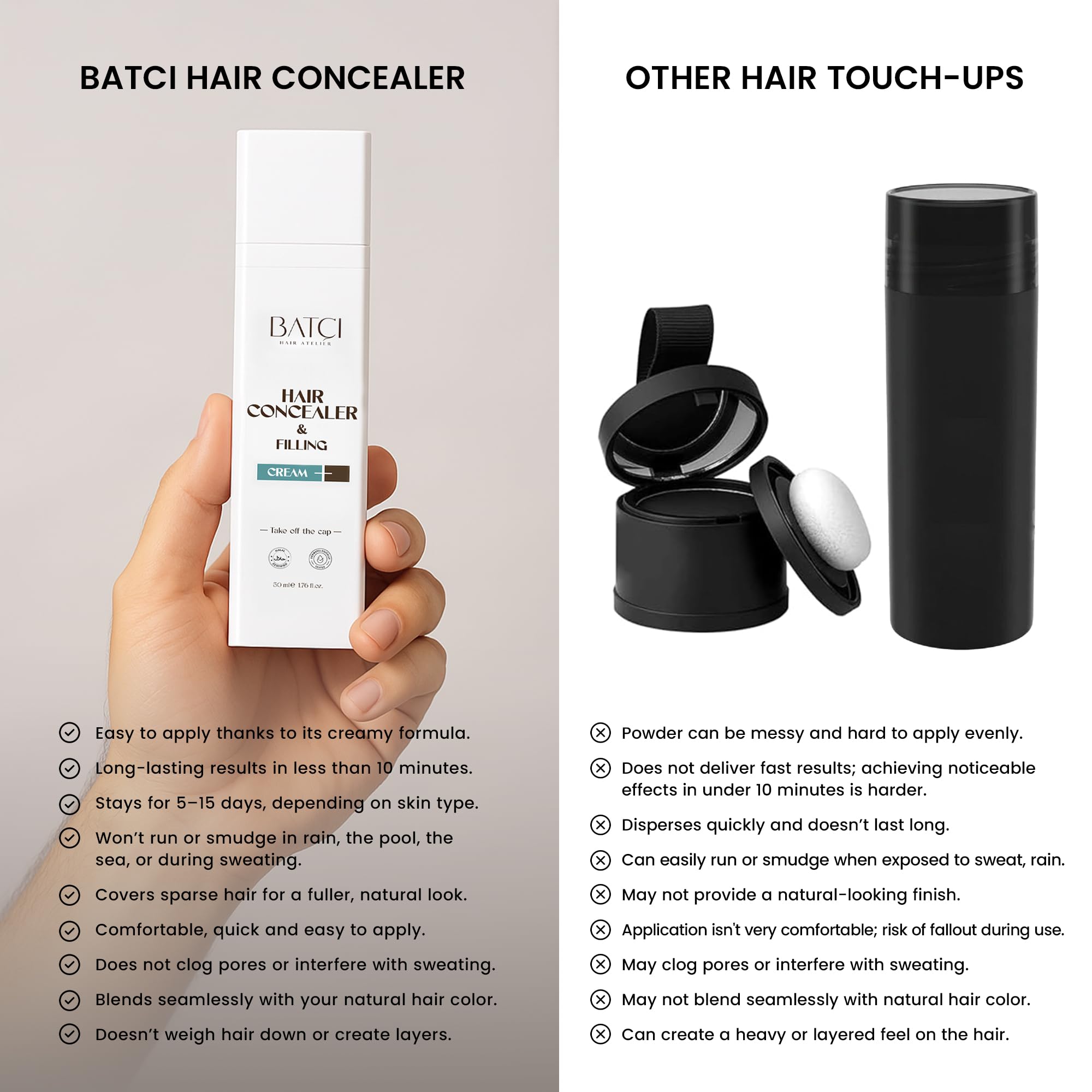 BATCI HAIR ATELIER couverture raie et cheveux pour un équilibre visuel