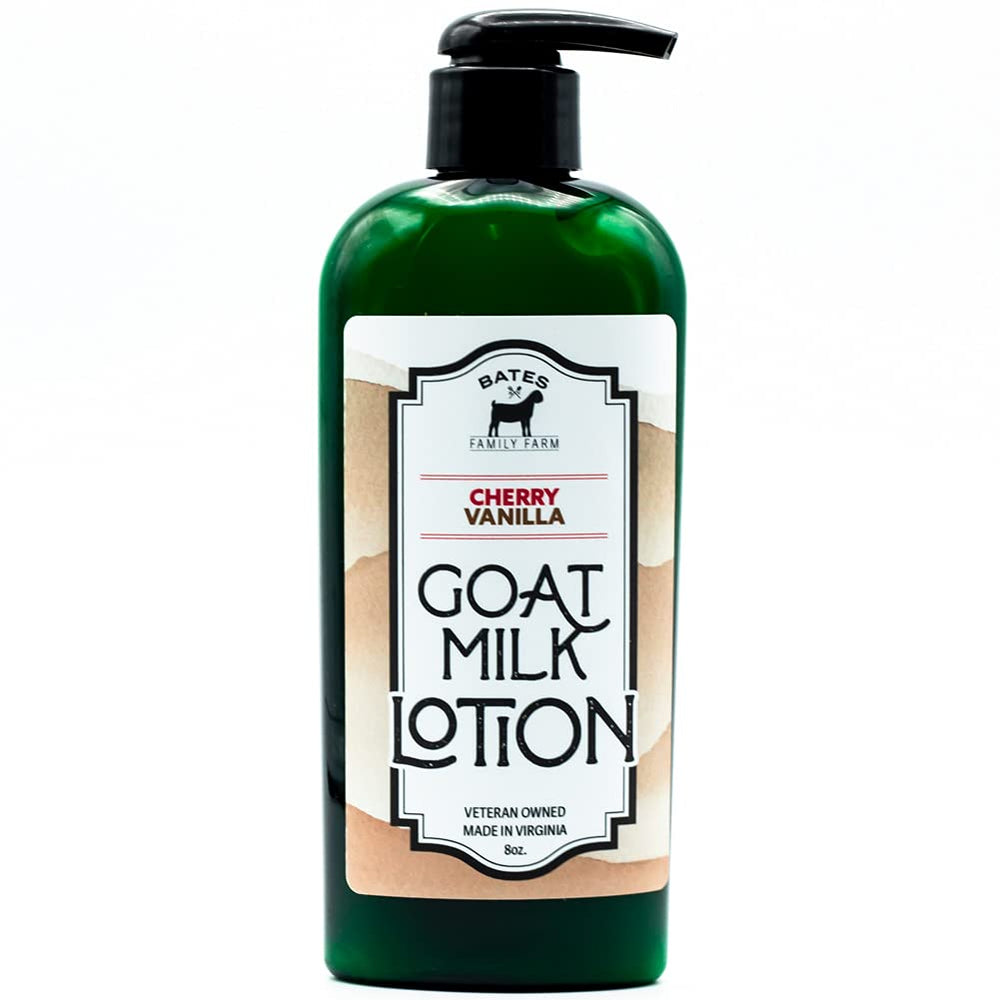 Lotion Bates Family Farm en bouteille 8 oz, lait de chèvre et karité, cerise vanille.