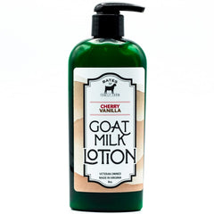 Lotion Bates Family Farm en bouteille 8 oz, lait de chèvre et karité, cerise vanille.