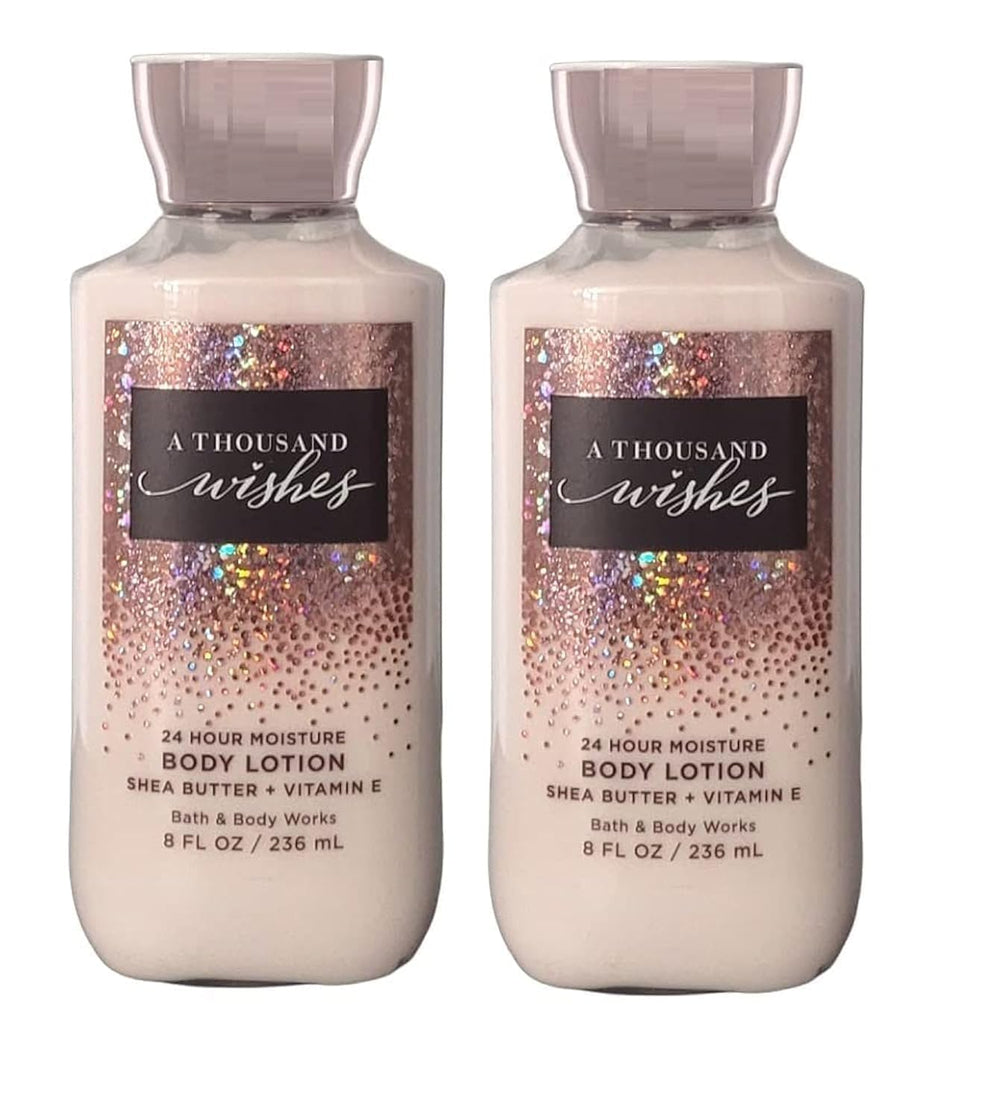 Bath & Body Works A Thousand Wishes, lotion pour le corps, texture légère et hydratante, parfum festif.
