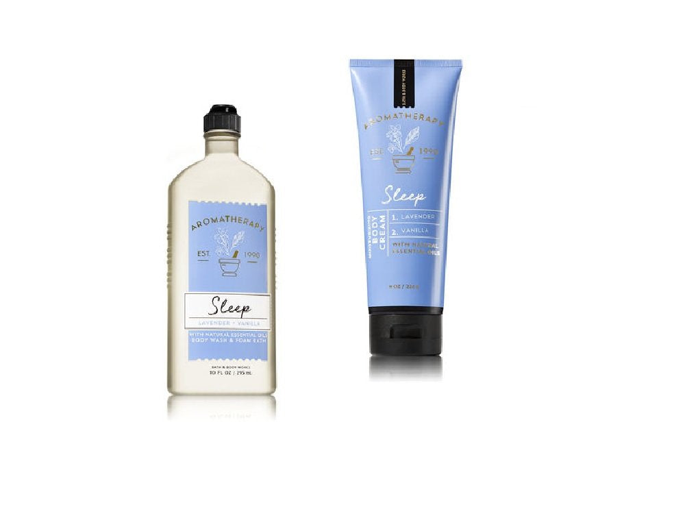 Bath & Body Works Aromathérapie Sommeil Lavande Vanille – flacon bain-douche 10 oz pour une routine apaisante.