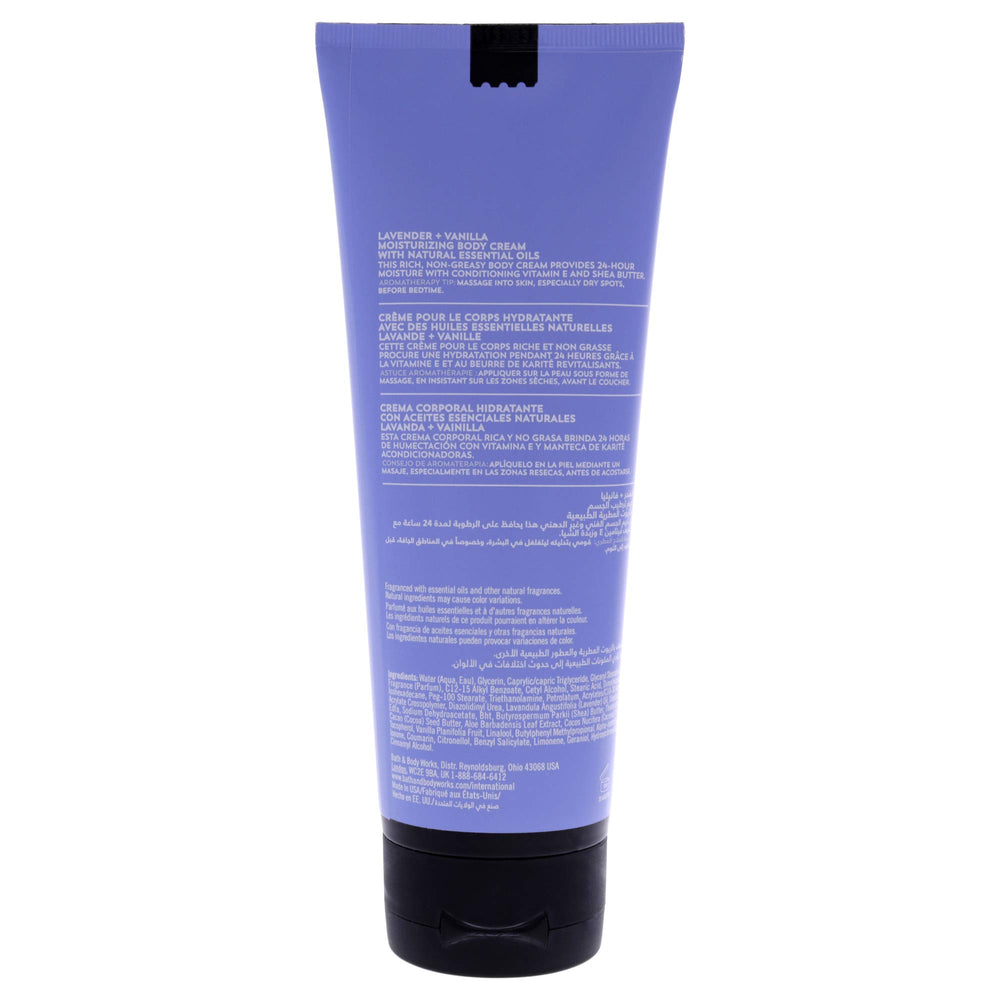 Texture riche Bath & Body Works Aromatherapy Sommeil, crème lavande vanille, soin nocturne hydratant.