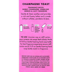 Mousse Bath & Body Works Champagne Toast, lavage des mains en douceur et hydratant.