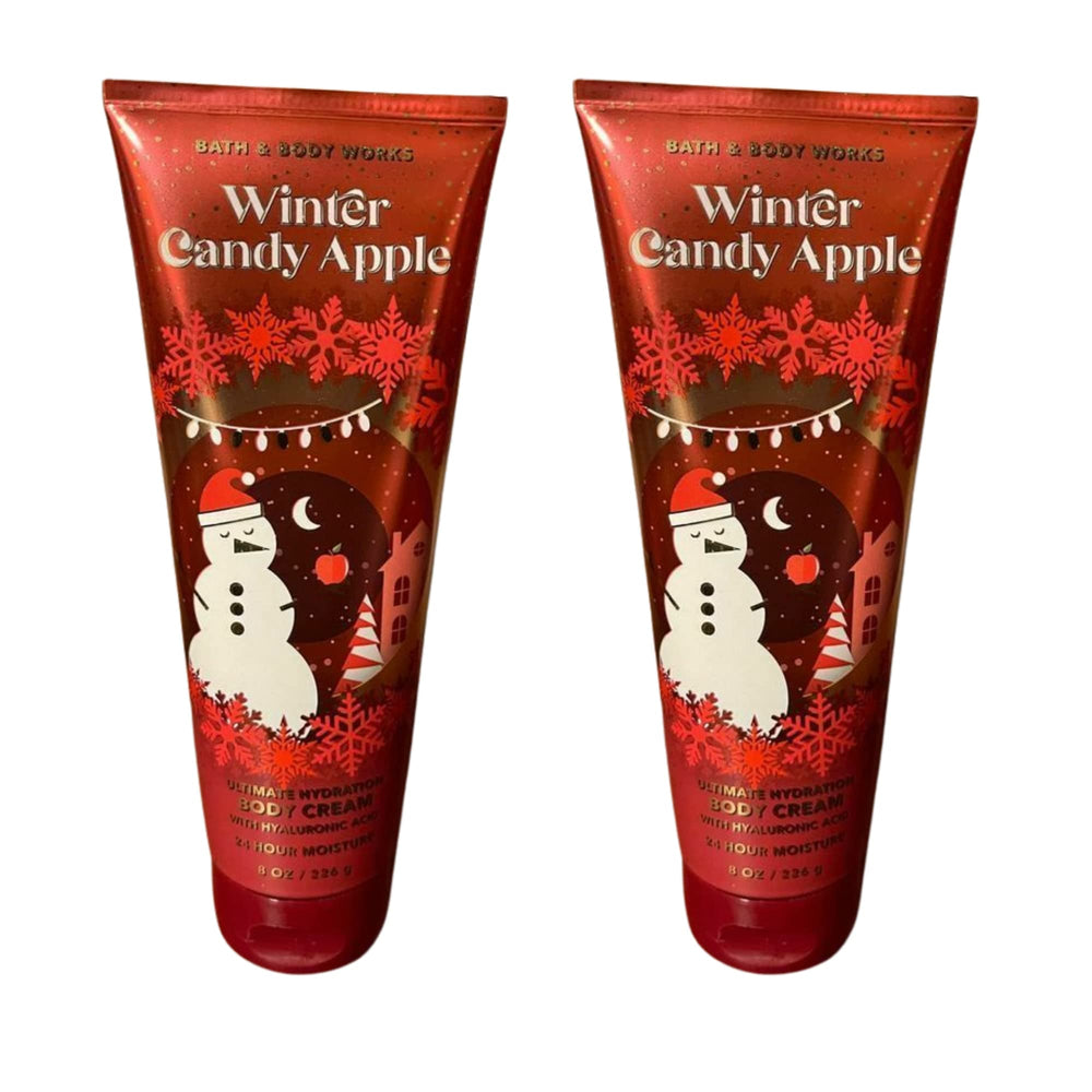 Bath & Body Works Winter Candy Apple flacon crème corporelle, hydratation légère et parfum réconfortant.