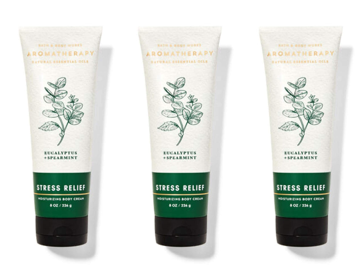 Bath and Body Works Crème pour le corps aromathérapie Eucalyptus et Menthe Poivrée, nourrissante et relaxante.