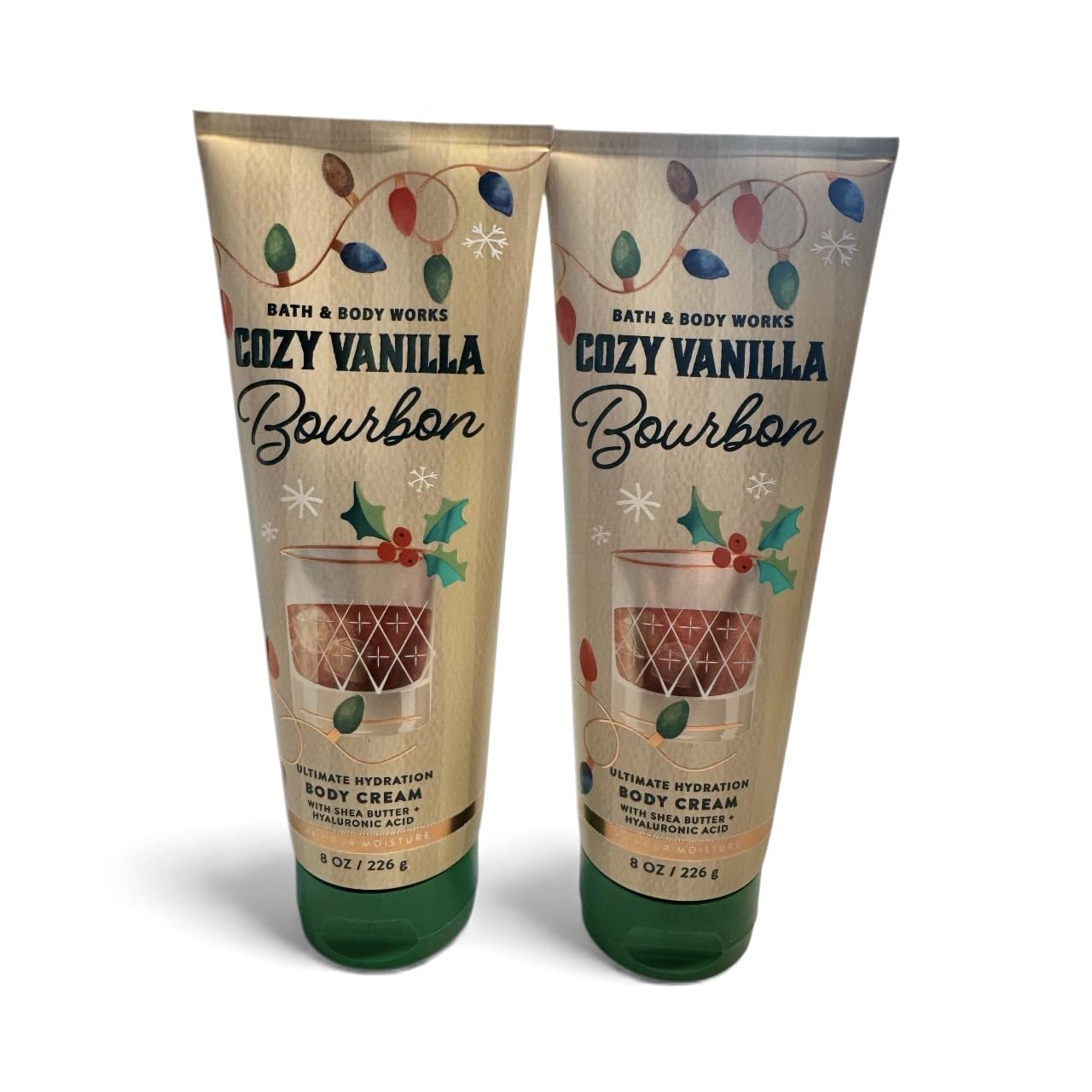 Variation d’illustration d’emballage Bath & Body Works, crème hydratante pour peau apaisée.