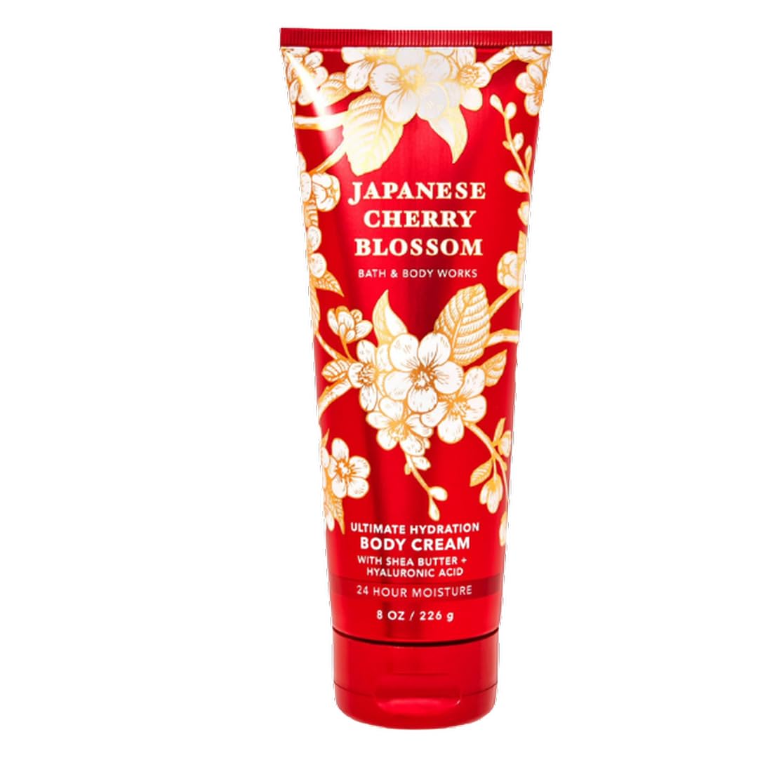 Bath & Body Works Ultra Shea Crème pour le corps, bouteille cerisier japonais, hydratation durable.