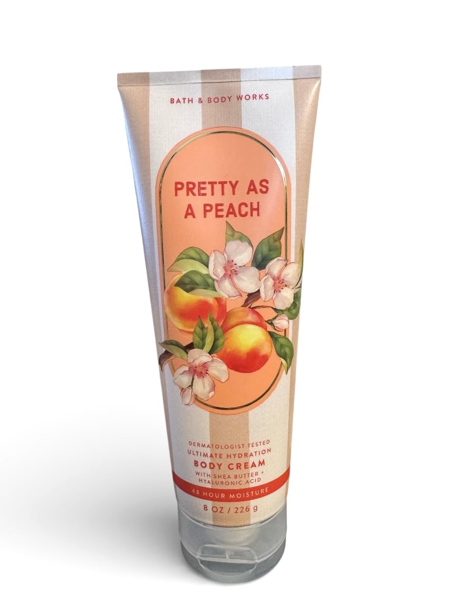 Bath & Body Works Crème Ultra Beurre Karité Pretty as a Peach — flacon; hydratation et parfum pêche frais.