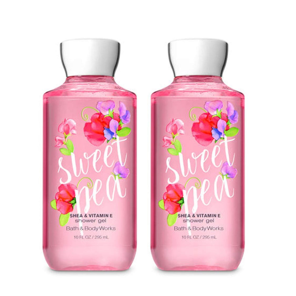 Flacon douche Bath & Body Works Sweet Pea, parfum frais, idéal pour la douche quotidienne.