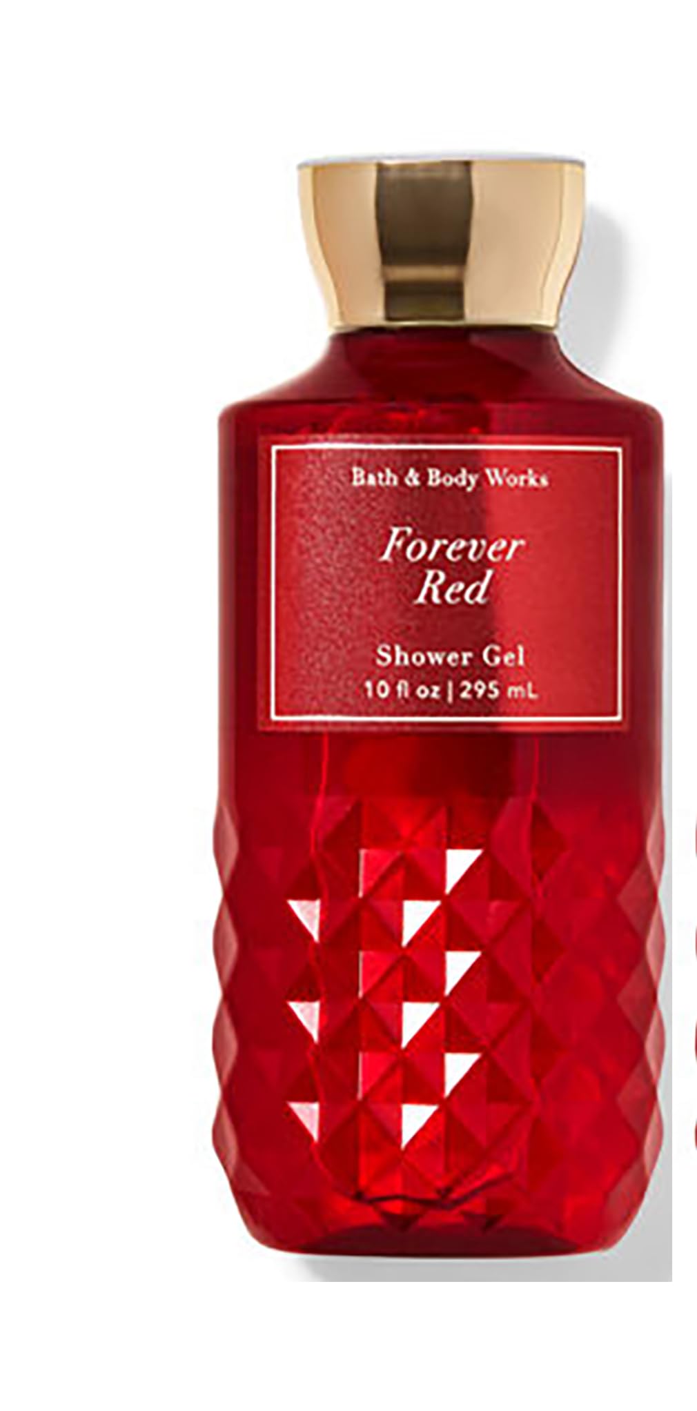 Bath & Body Works Forever Red shower gel bottle delivers nourishing cleanse and luxurious lather.