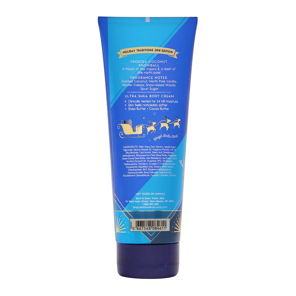 Texture onctueuse de la Crème Bath & Body Works Frosted Coconut Snowball pour une hydratation durable.