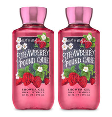 Gel douche Bath & Body Works Fraise Pound Cake, parfum gourmand durable et revitalisant.