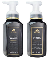 Gel moussant Bath & Body Works pour les mains Mahogany Teakwoods, mousse luxueuse qui laisse les mains douces et légèrement parfumées.