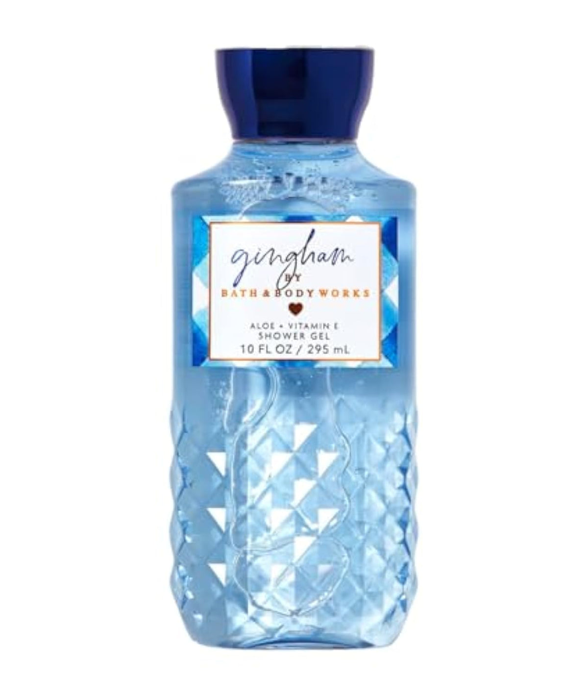 Bath & Body Works Gingham Shower Gel bottle with bright floral scent.