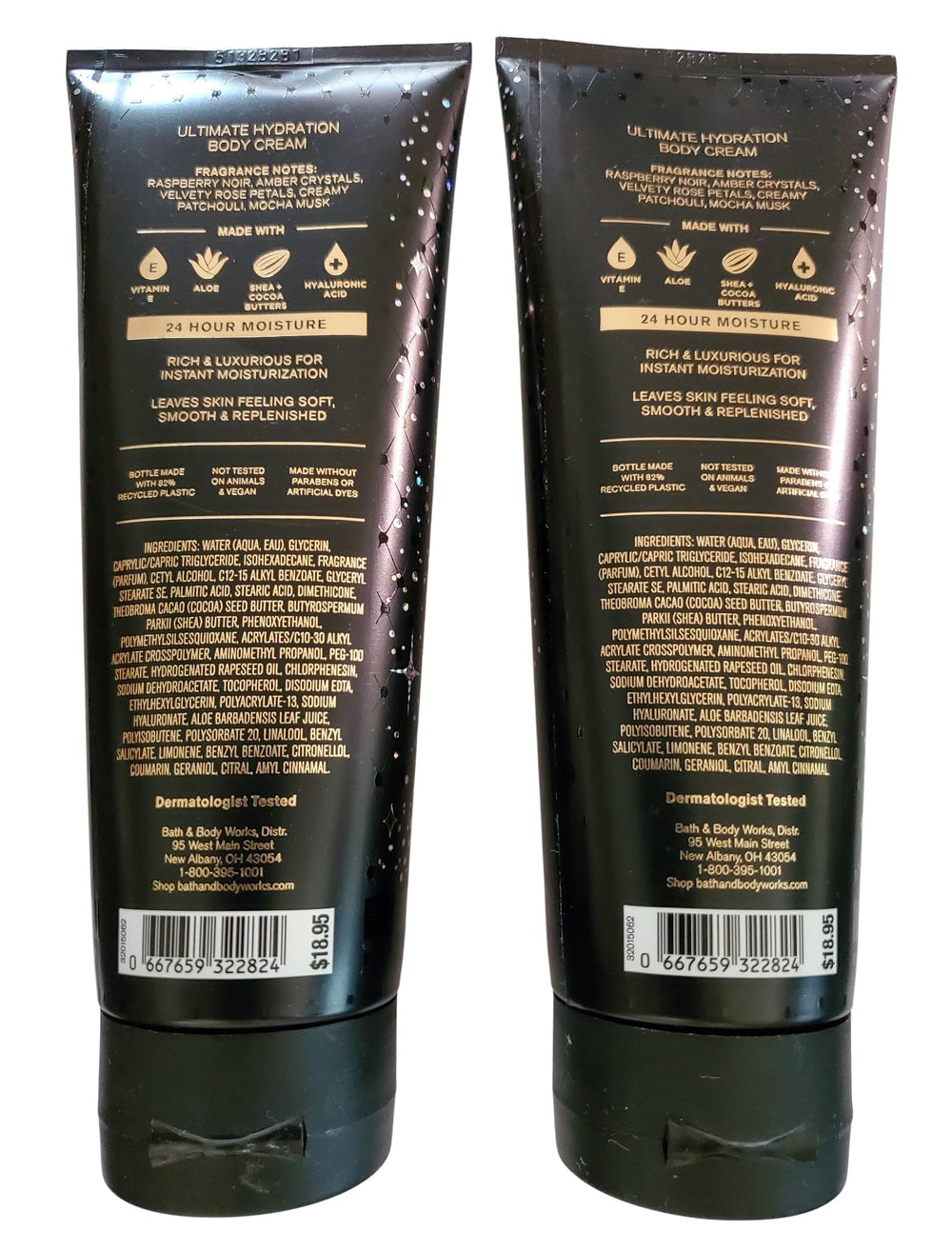 Notes Raspberry Noir et ambre – Bath & Body Works Into the Night pour hydratation quotidienne