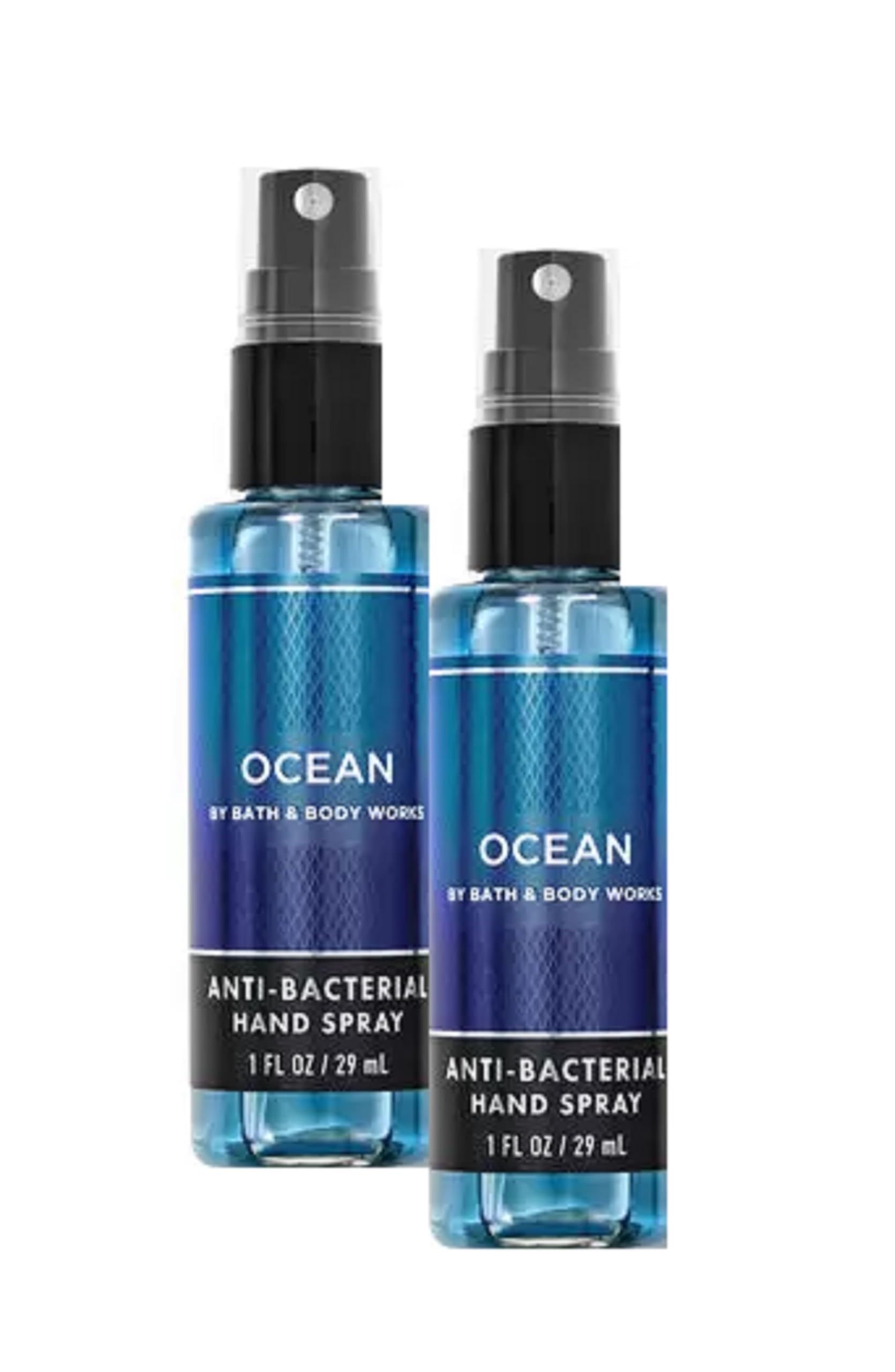 Bath and Body Works Ocean Hand Spray front view with portable, fragrance rich hand sanitizer