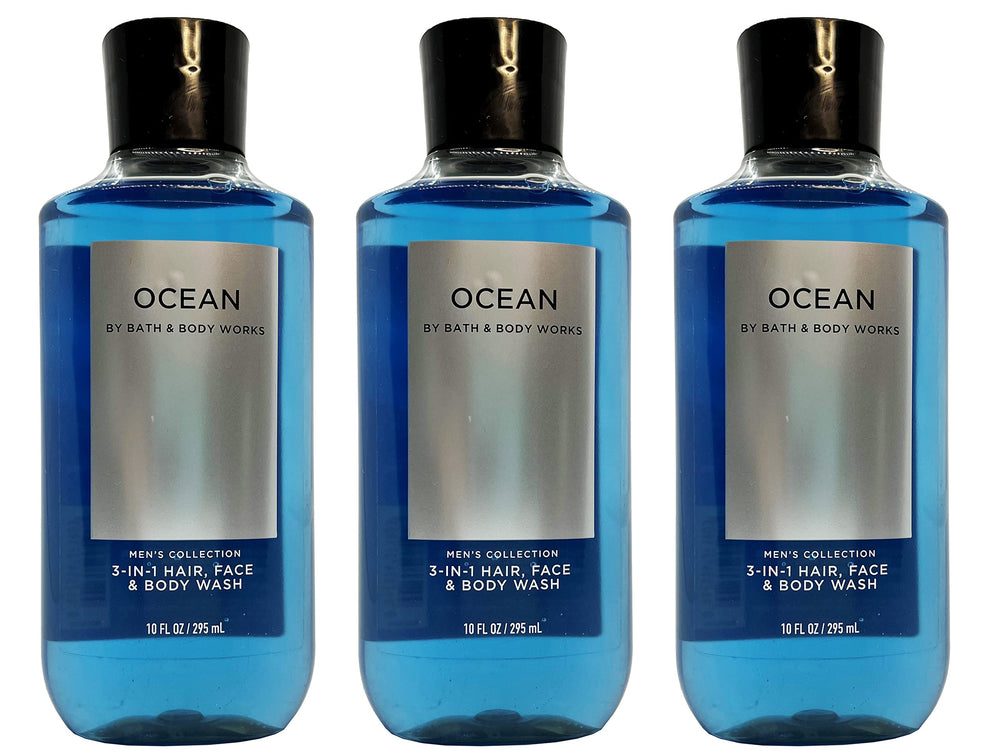 Bath & Body Works Ocean Signature – bouteilles variées 3x10 oz, hydratation légère et parfum frais