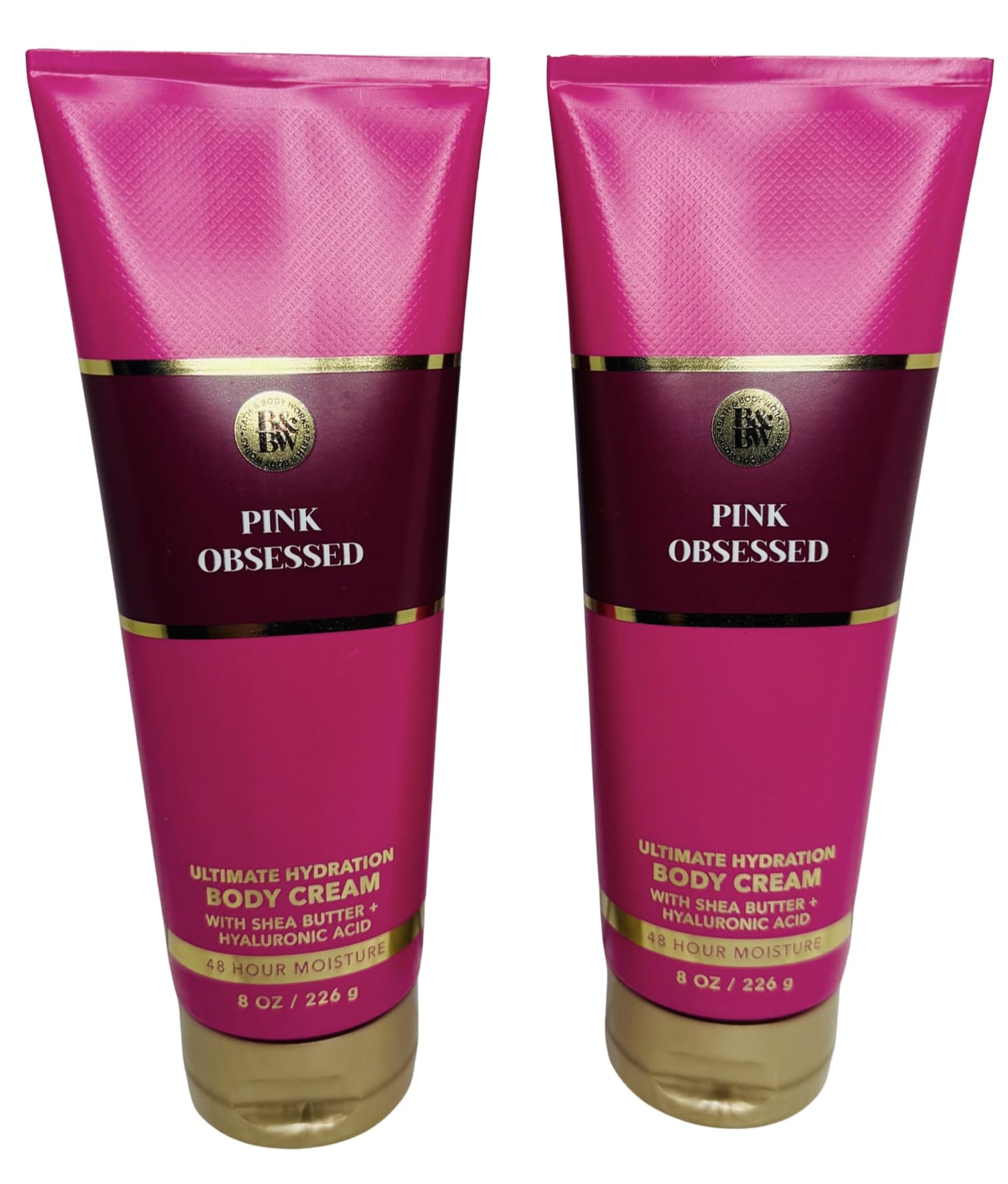 Bath & Body Works Pink Obsessed crème hydratante ultime, pot 8 onces, lot de 2 pour peau douce.