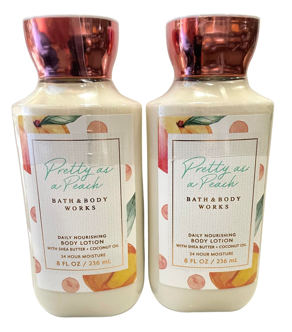 Bath & Body Works Pretty as a Peach – bouteille 8 oz, hydratation rapide pour la peau.
