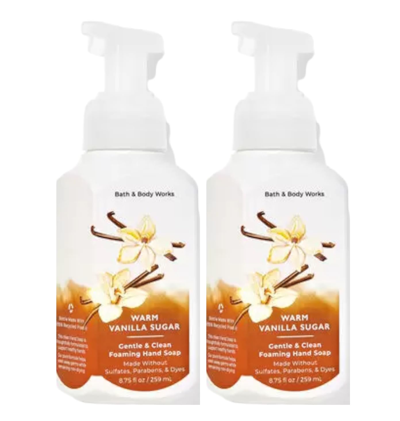 Savon Bath & Body Works main mousse doux Vanille chaude Sucre, nettoyage en douceur et parfum réconfortant.