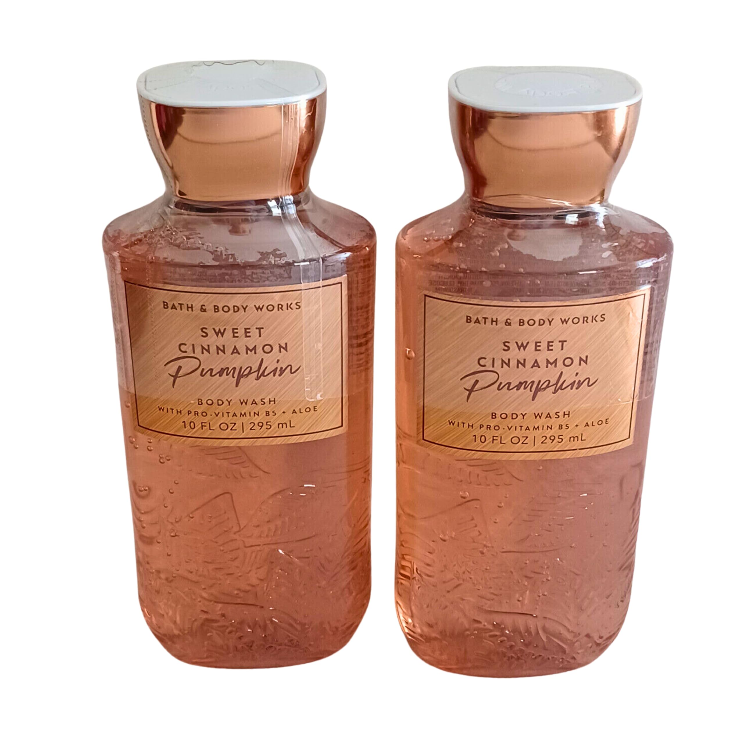 Bath & Body Works Shea + Vitamin E Shower Gel bottle shows Sweet Cinnamon Pumpkin aroma for routine