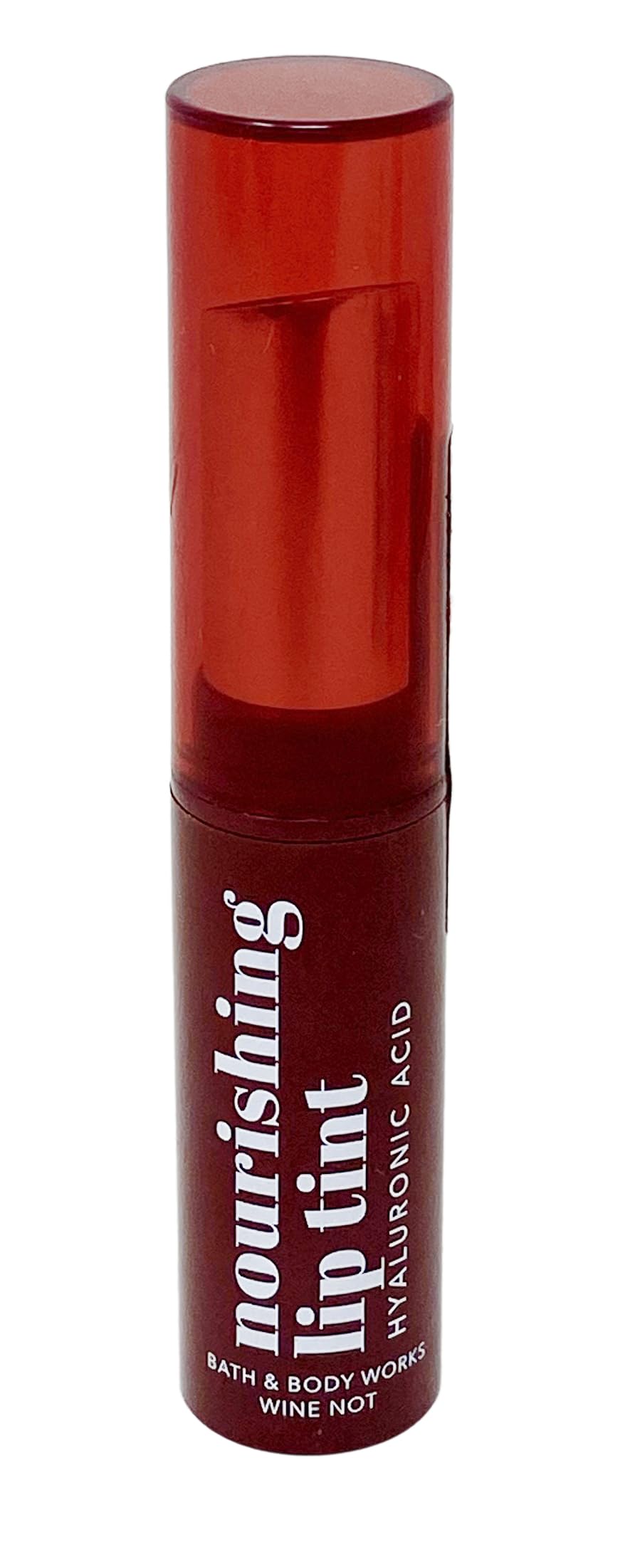 Bath & Body Works teinte lèvres Wine Not, tube portable pour hydratation durable des lèvres.