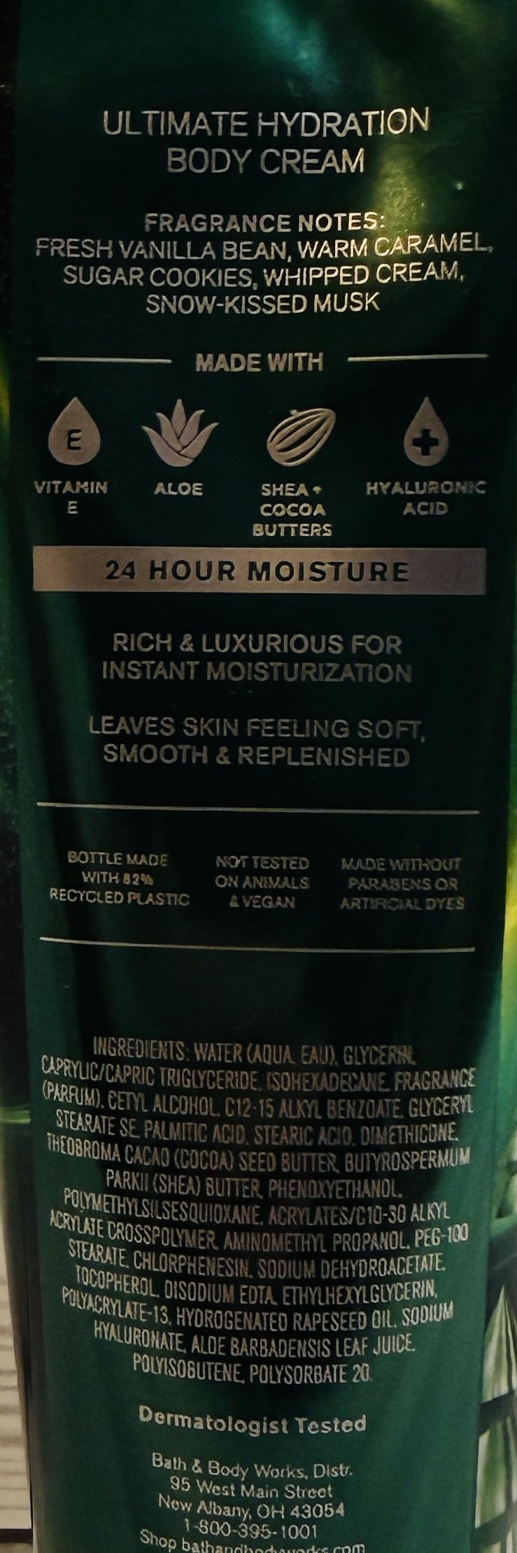 Texture riche et onctueuse Vanilla Bean Noel – pot crème qui nourrit la peau en profondeur.