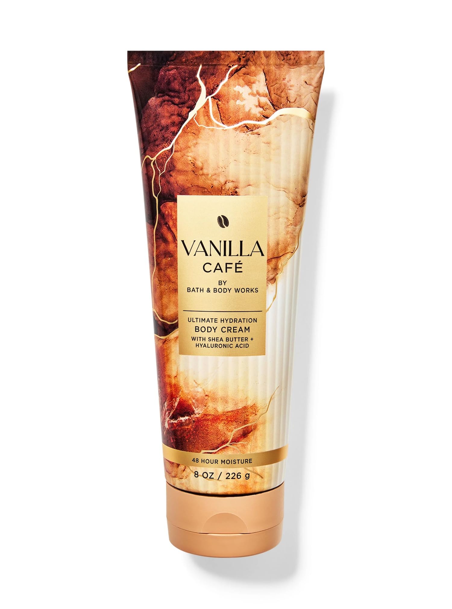 Bath & Body Works Vanilla Café Crème hydratante ultime, peau douce et hydratée.