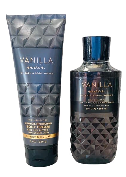 Bath & Body Works Vanilla Noir — bouteille versement, parfum captivant et hydratation.