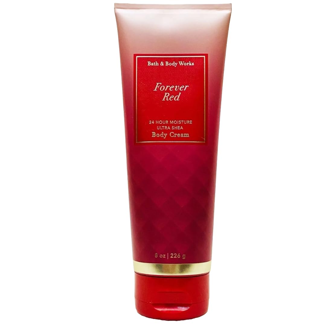 Bath & Body Works FOREVER RED ouverture du pot et texture riche prête à hydrater