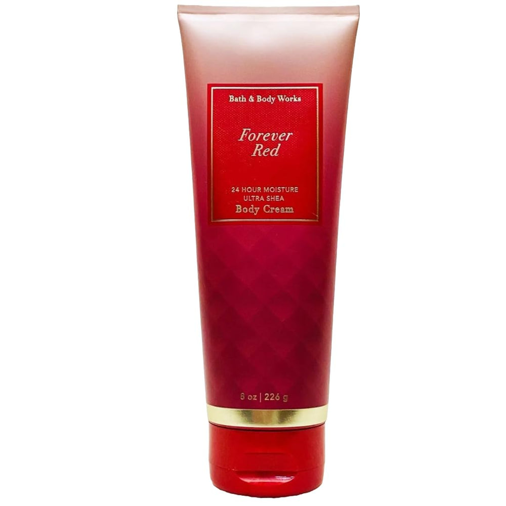 Bath & Body Works FOREVER RED ouverture du pot et texture riche prête à hydrater