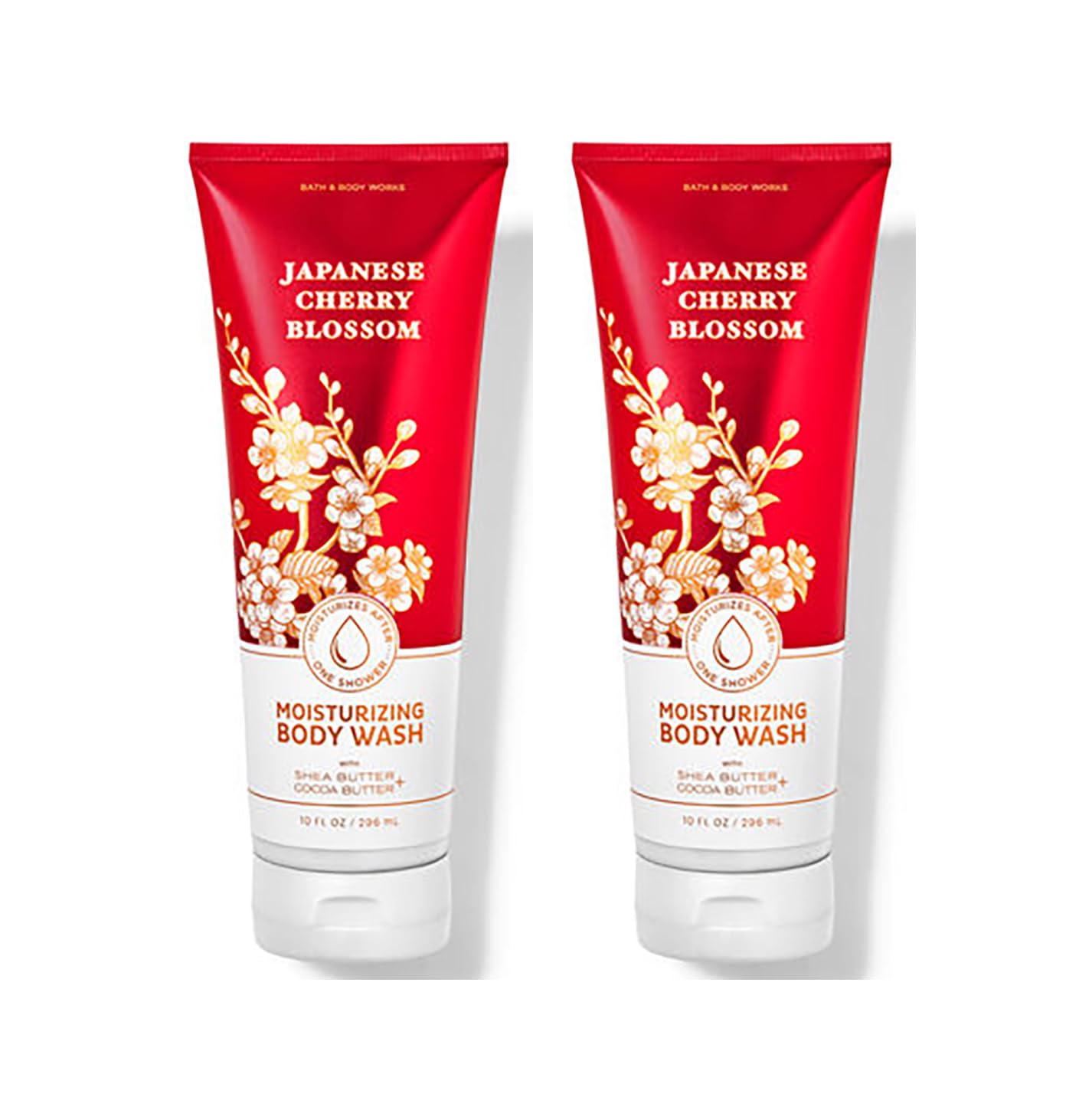 Bath & Body Works gel douche hydratant karité et cacao, duo 296 ml chacun, parfum Japanese Cherry Blossom.