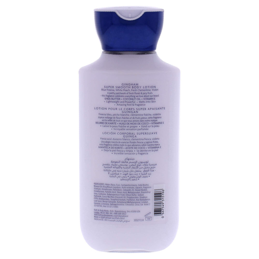 Bath & Body Works Gingham, bouteille-pompe, application facile et parfum frais tout au long de la journée.