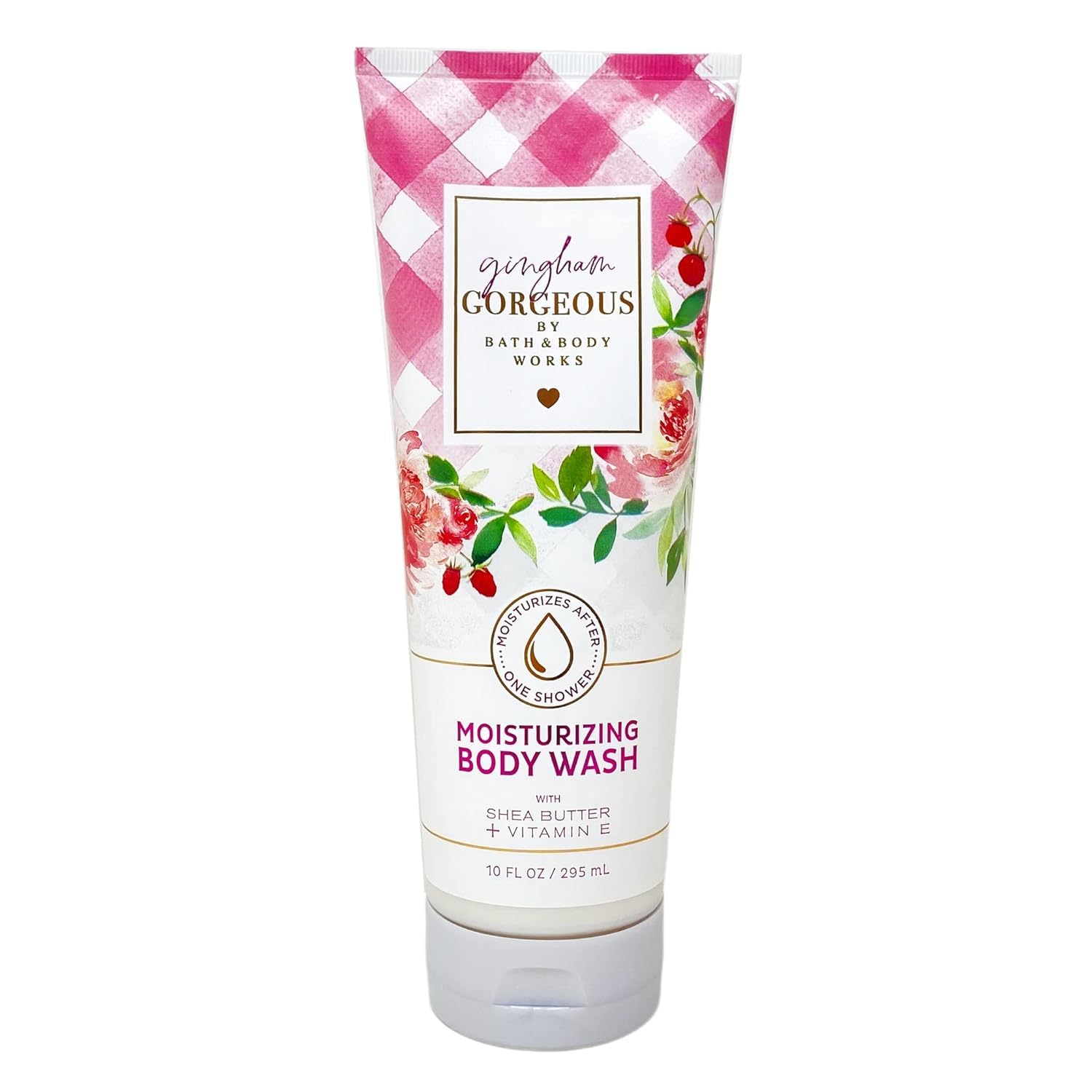 Bath & Body Works Gingham Gorgeous – bouteille élégante prête pour une douche hydratante et nourrissante.
