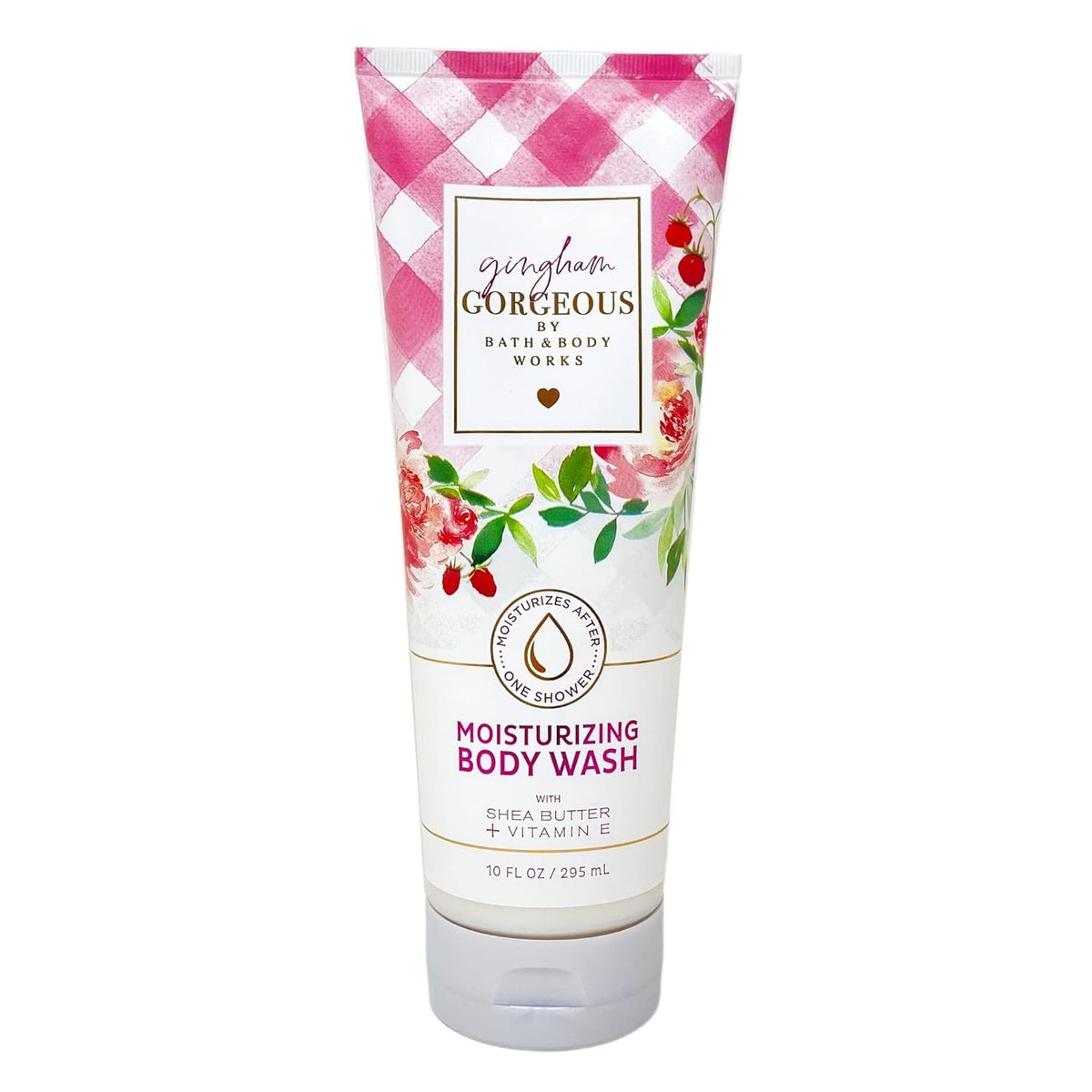 Bath & Body Works Gingham Gorgeous – bouteille élégante prête pour une douche hydratante et nourrissante.