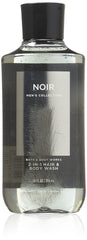 Bath & Body Works Noir pour hommes, bouteille 10 oz, nettoie corps et cheveux rapidement.