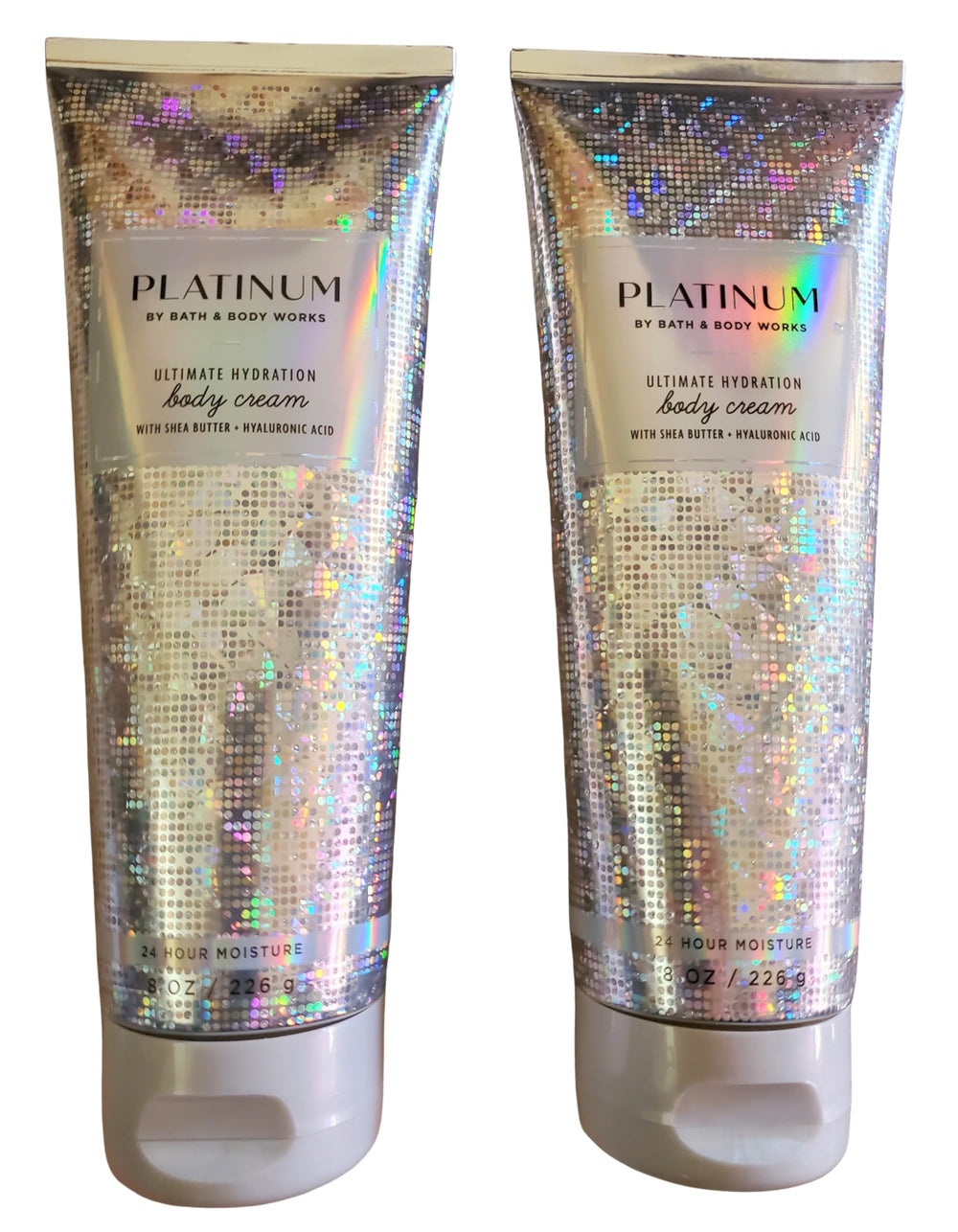 Bath & Body Works Platinum Hydratation : emballage du pack 2 prêt à offrir.