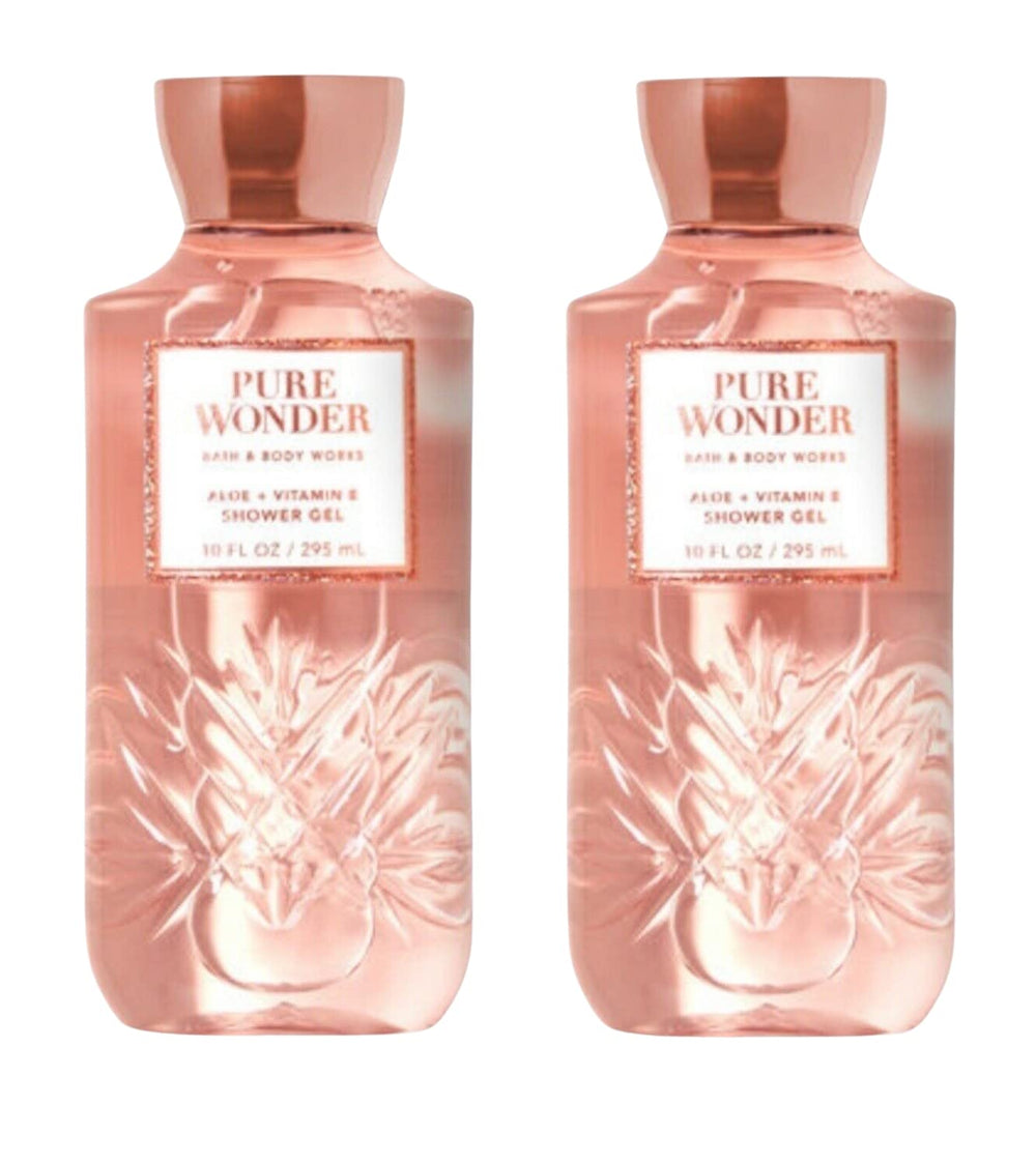 Bath & Body Works Pure Wonder gel douche; lot de 2 flacons, parfum réconfortant pour votre douche