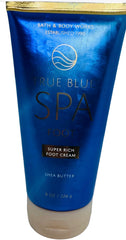 Packaging variation of Bath and Body Works True Blue Spa foot cream.