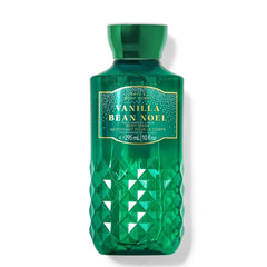 Gel douche Vanilla Bean Noel sur étagère, prêt à l’emploi et parfumé.