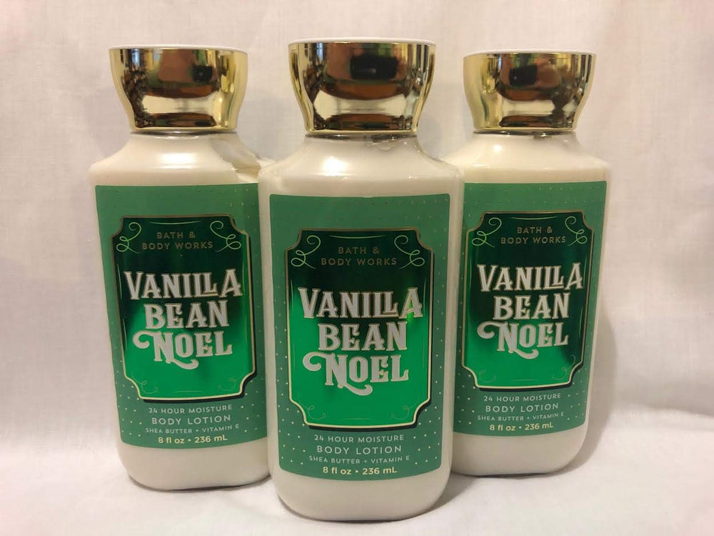 Lotion Bath & Body Works Vanilla Bean Noel — flacon élégant de 8 oz pour hydratation quotidienne