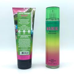 Brume parfumée Bath & Body Works Waikiki Beach Coconut, parfum léger et tropical.