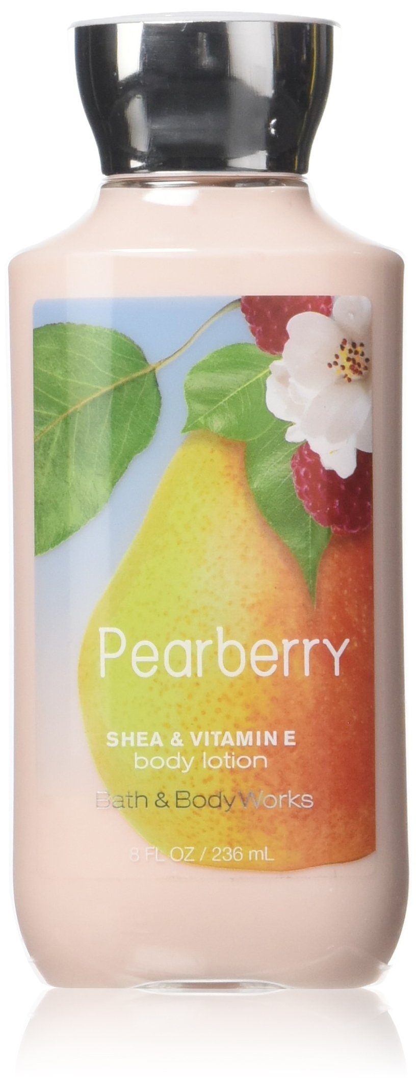 Bath & Body Works Pearberry, flacon lotion, hydratation légère et parfum fruité.