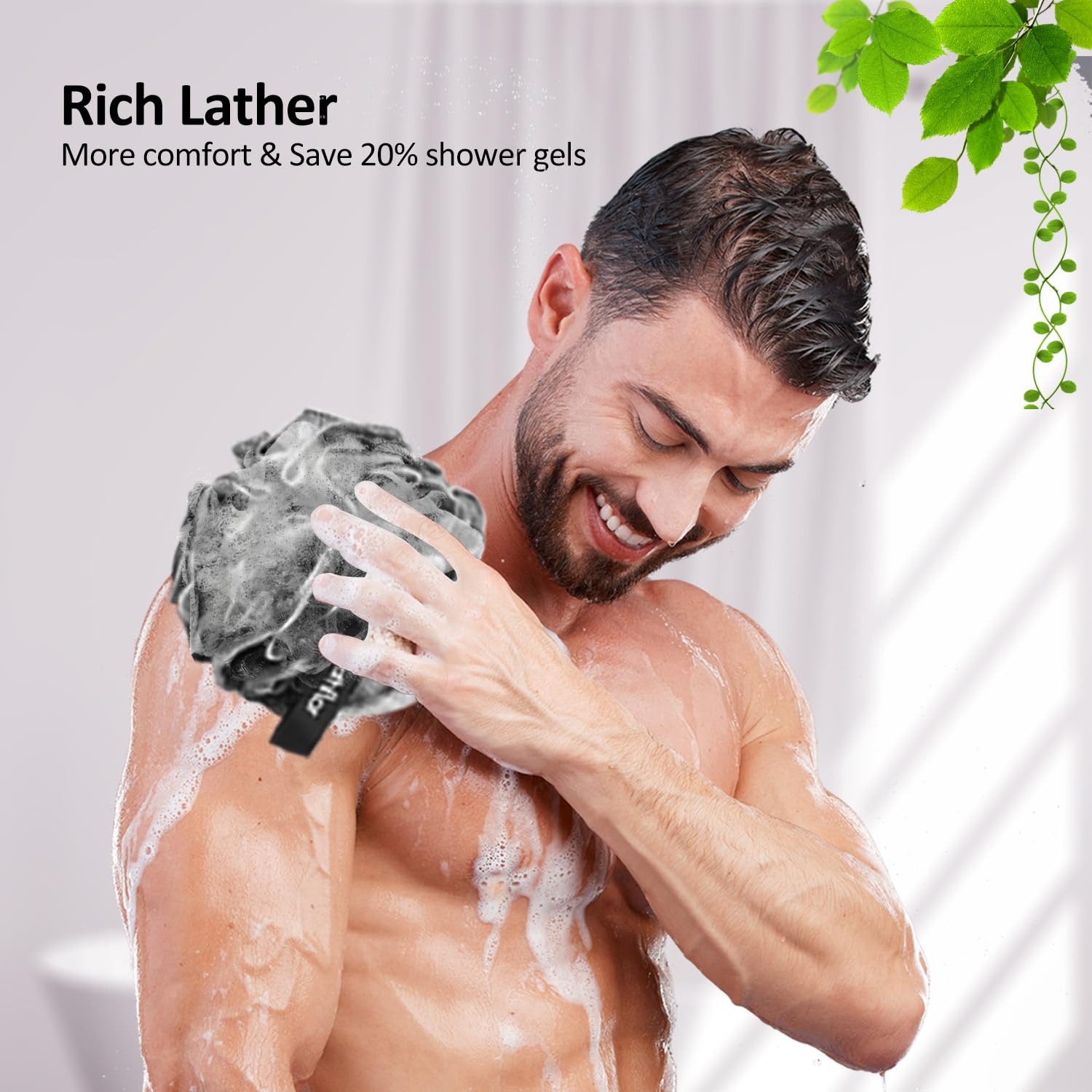 Bathflor ensemble 4 éponges luffa généreuses pour une routine complète.